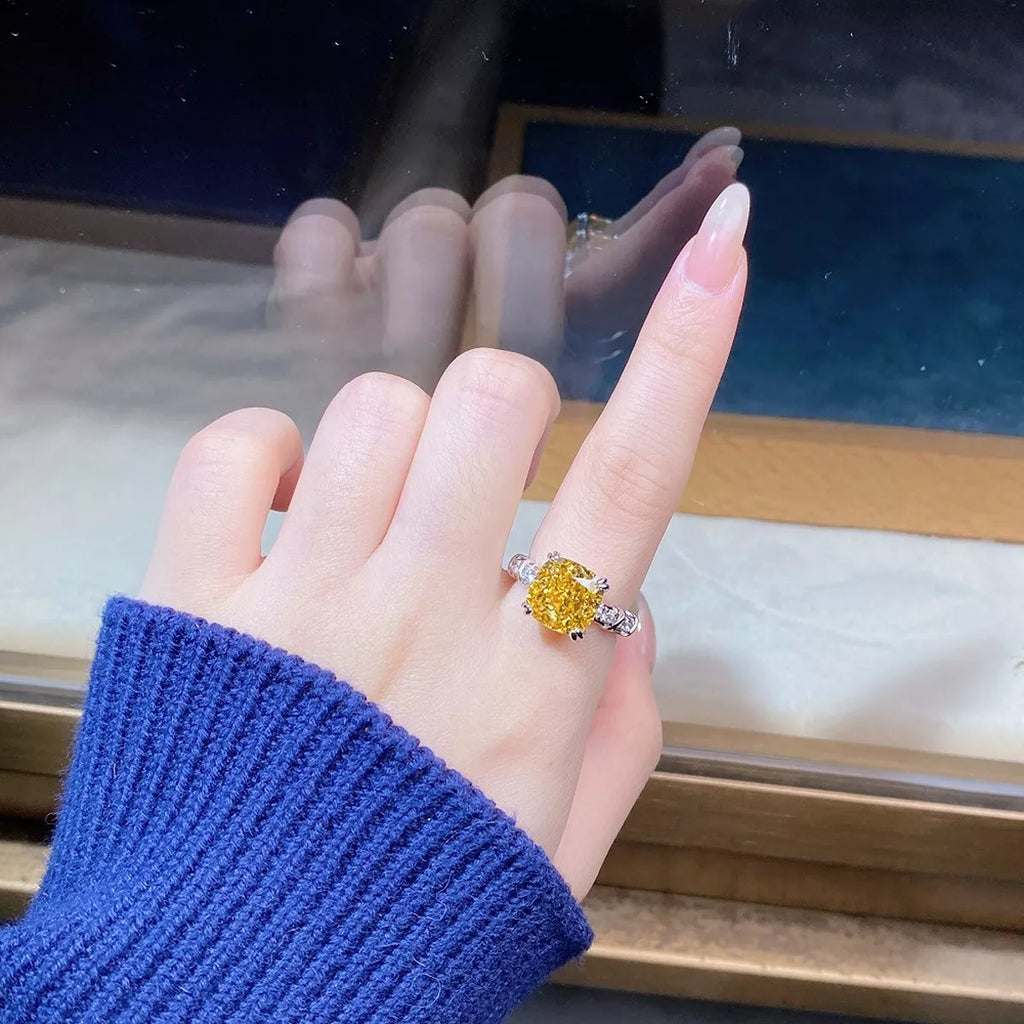 925 Sterling Silver Zircon Geometric Ring