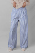 Stripe Buttoned Wide Leg Pants