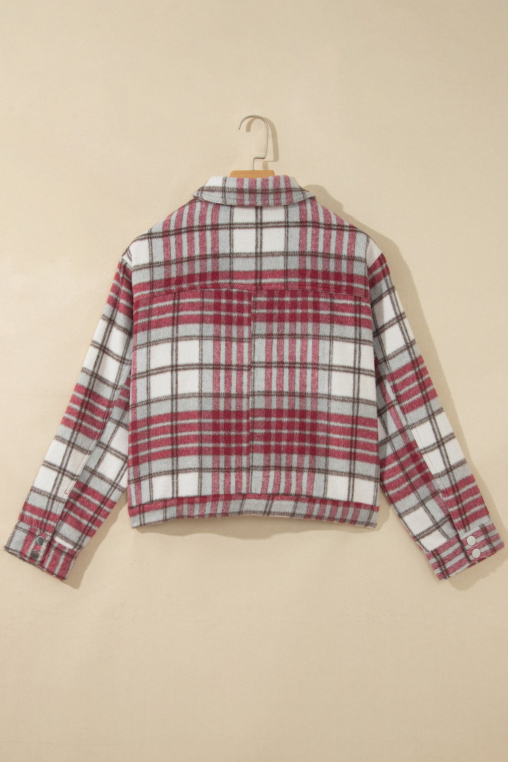 Plaid Flannel Snap Button Collared Jacket