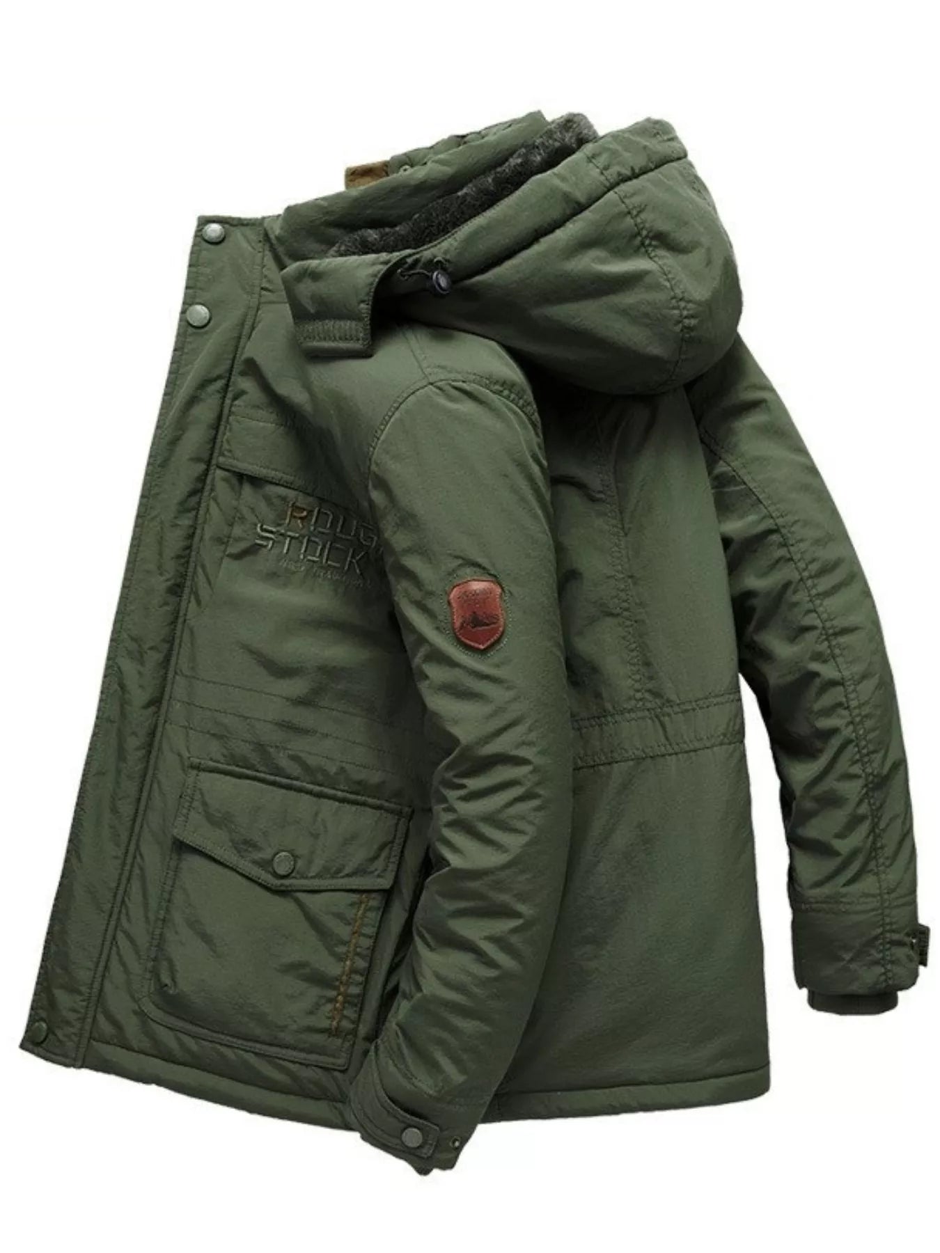 Men's Plus Size Winter Zip Up Hooded Parka Jacket