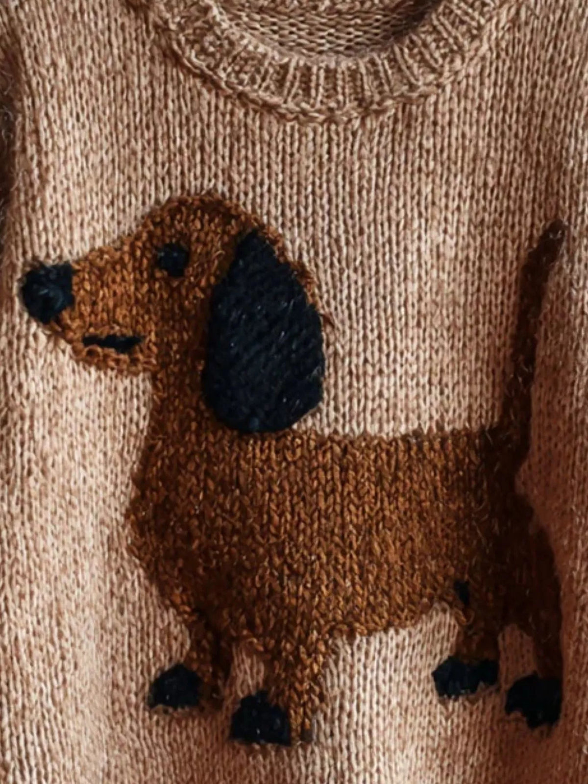 Dachshund Dropped Shoulder Sweater