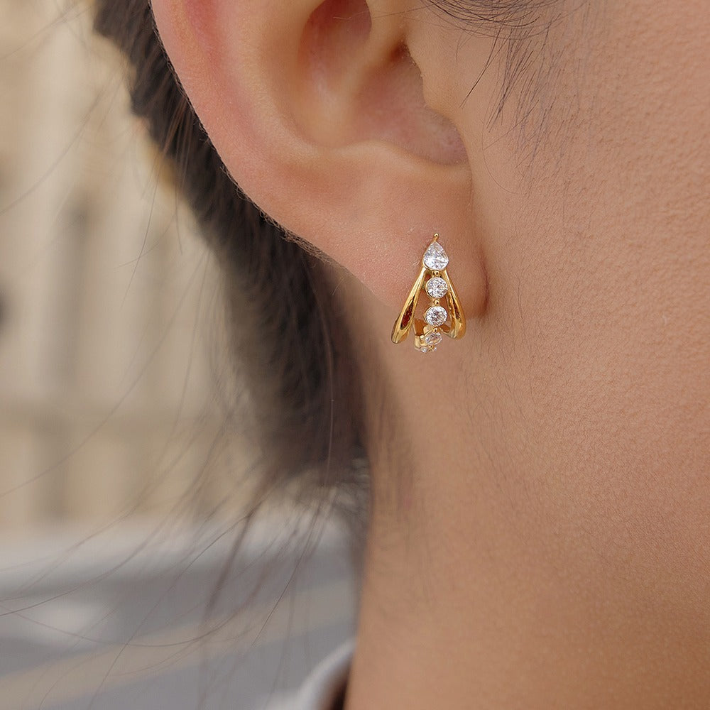Zircon C Hoop Earrings Collection