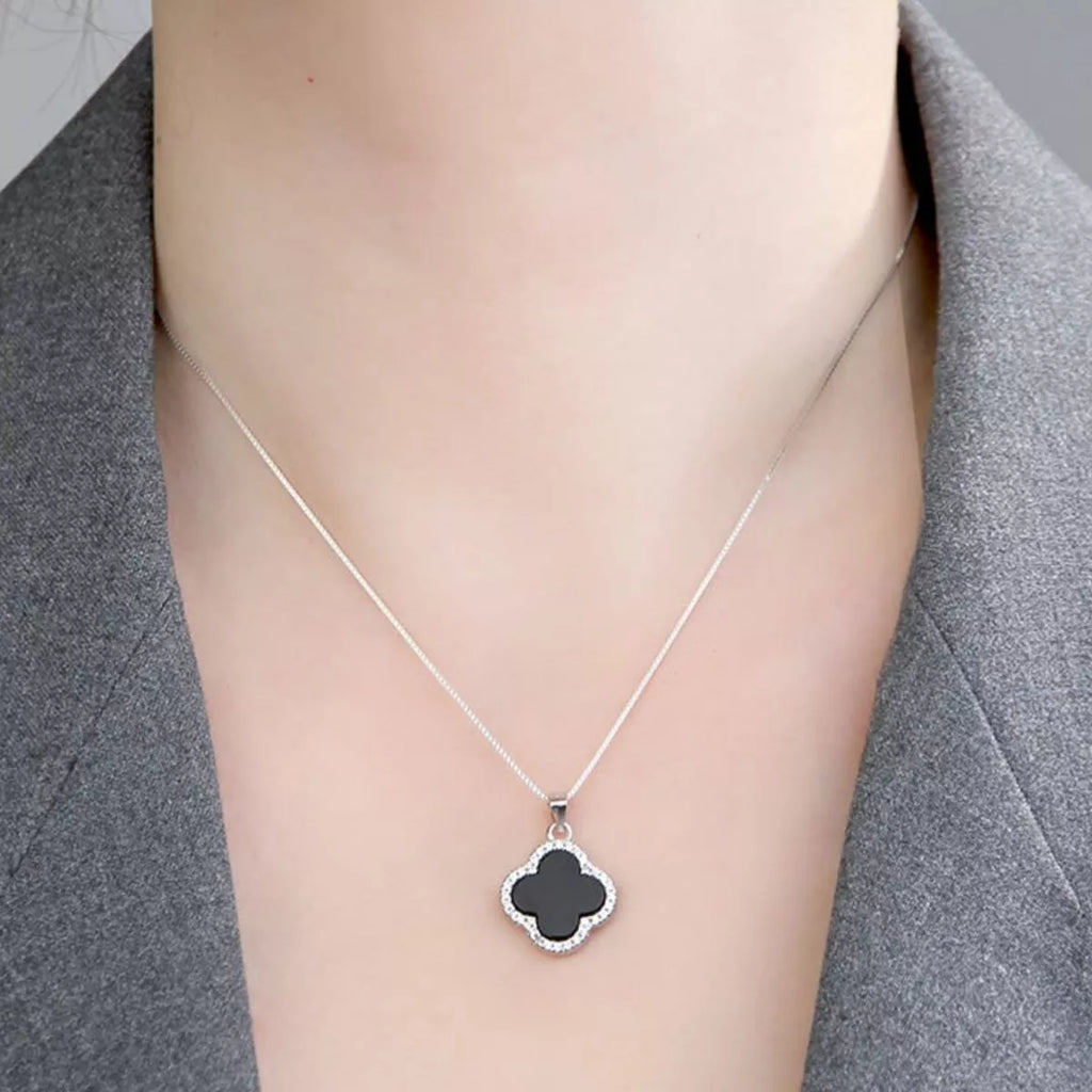 925 Sterling Silver Clover Pendant Necklace