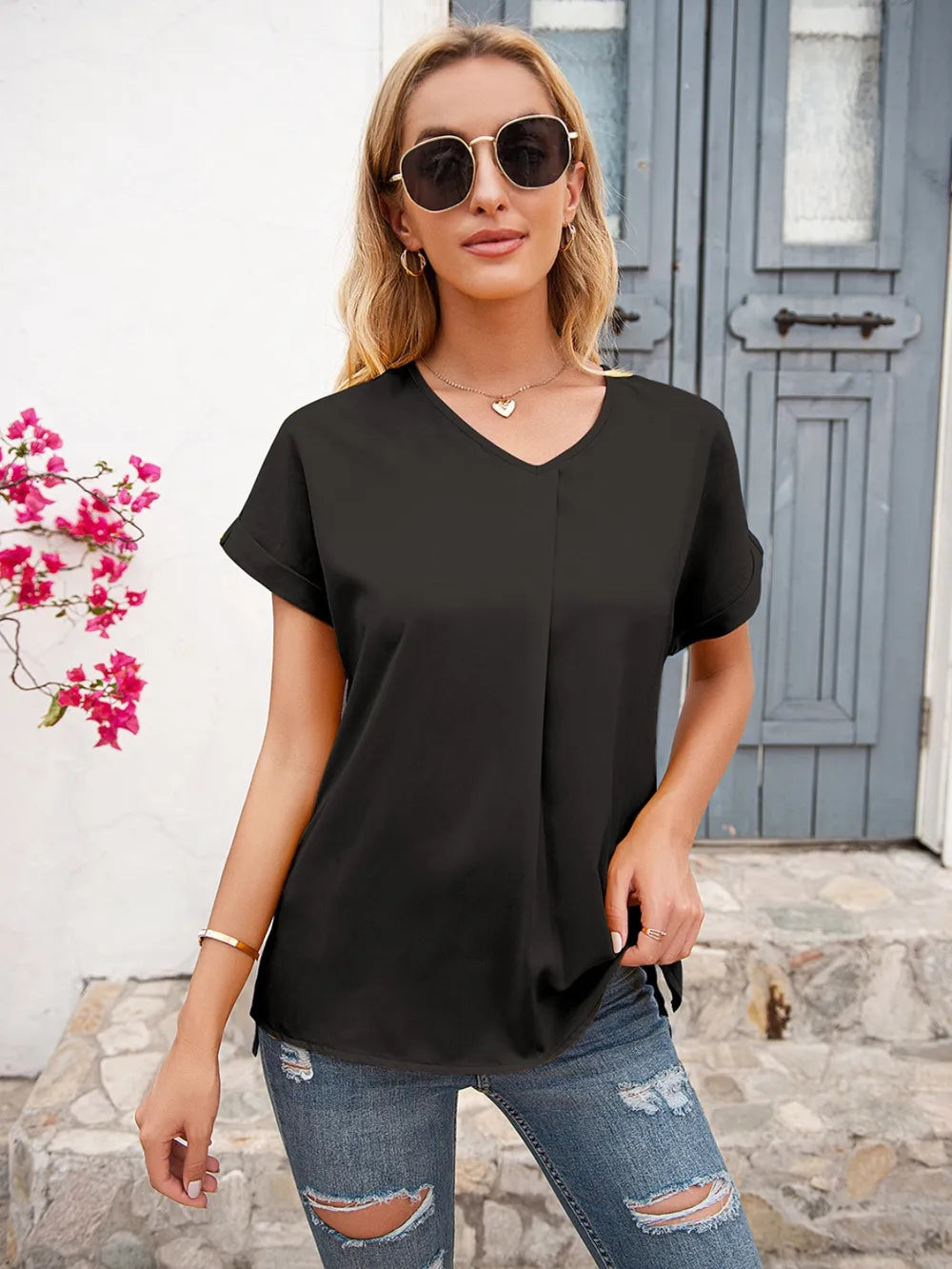 Ivy Lane V-Neck Short Sleeve T-Shirt