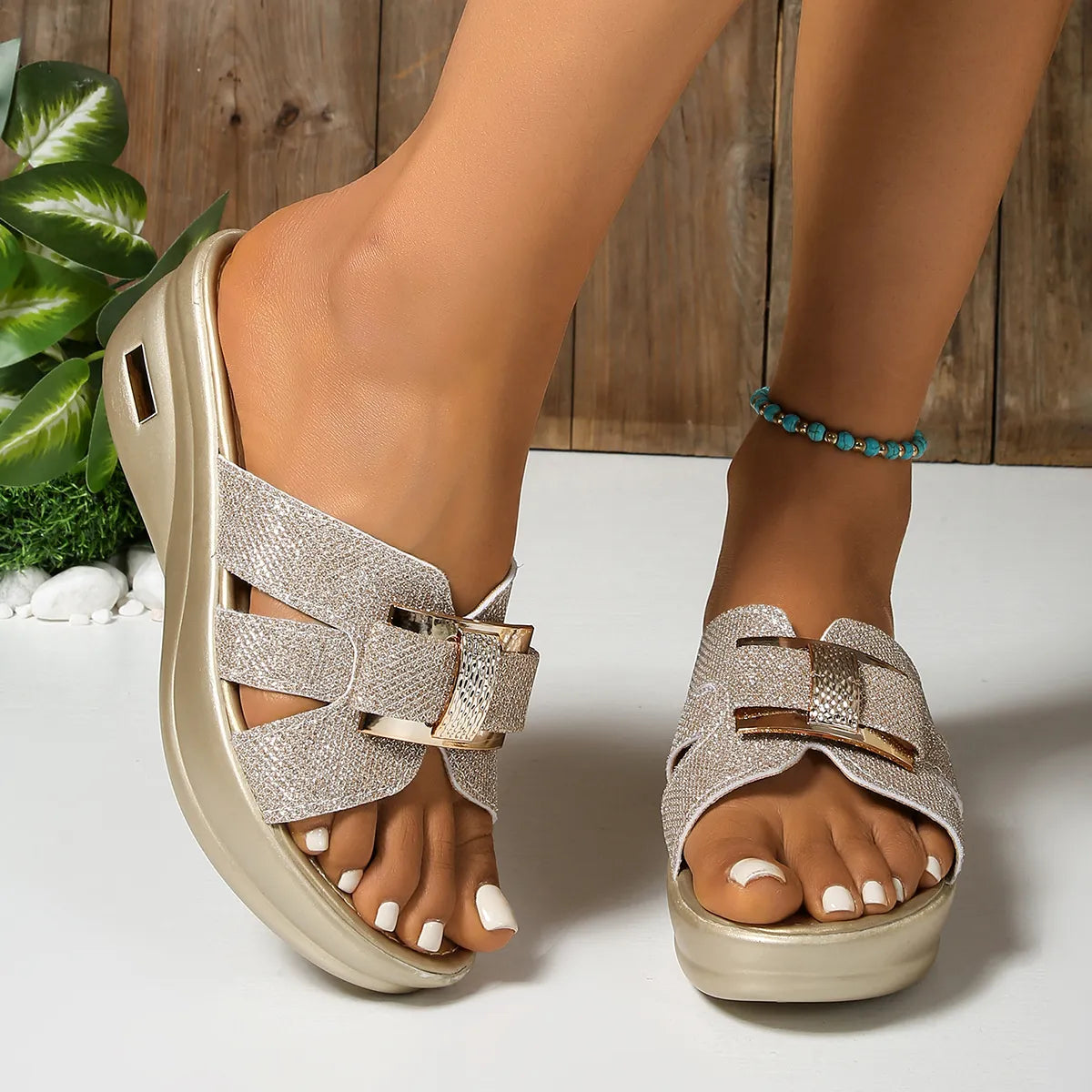 Open Toe Platform Wedge Sandals