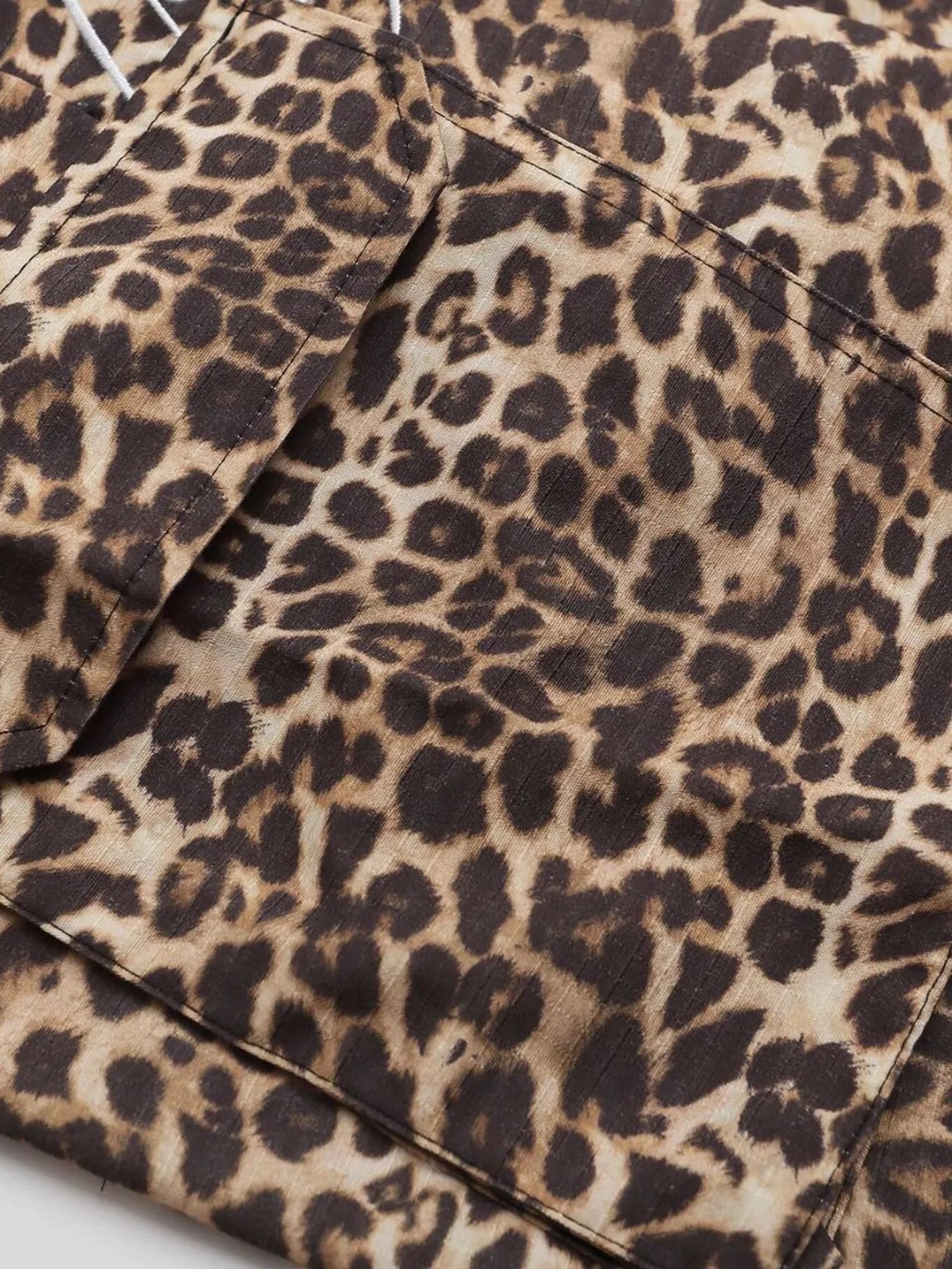 Men's Leopard Print Cargo Capris