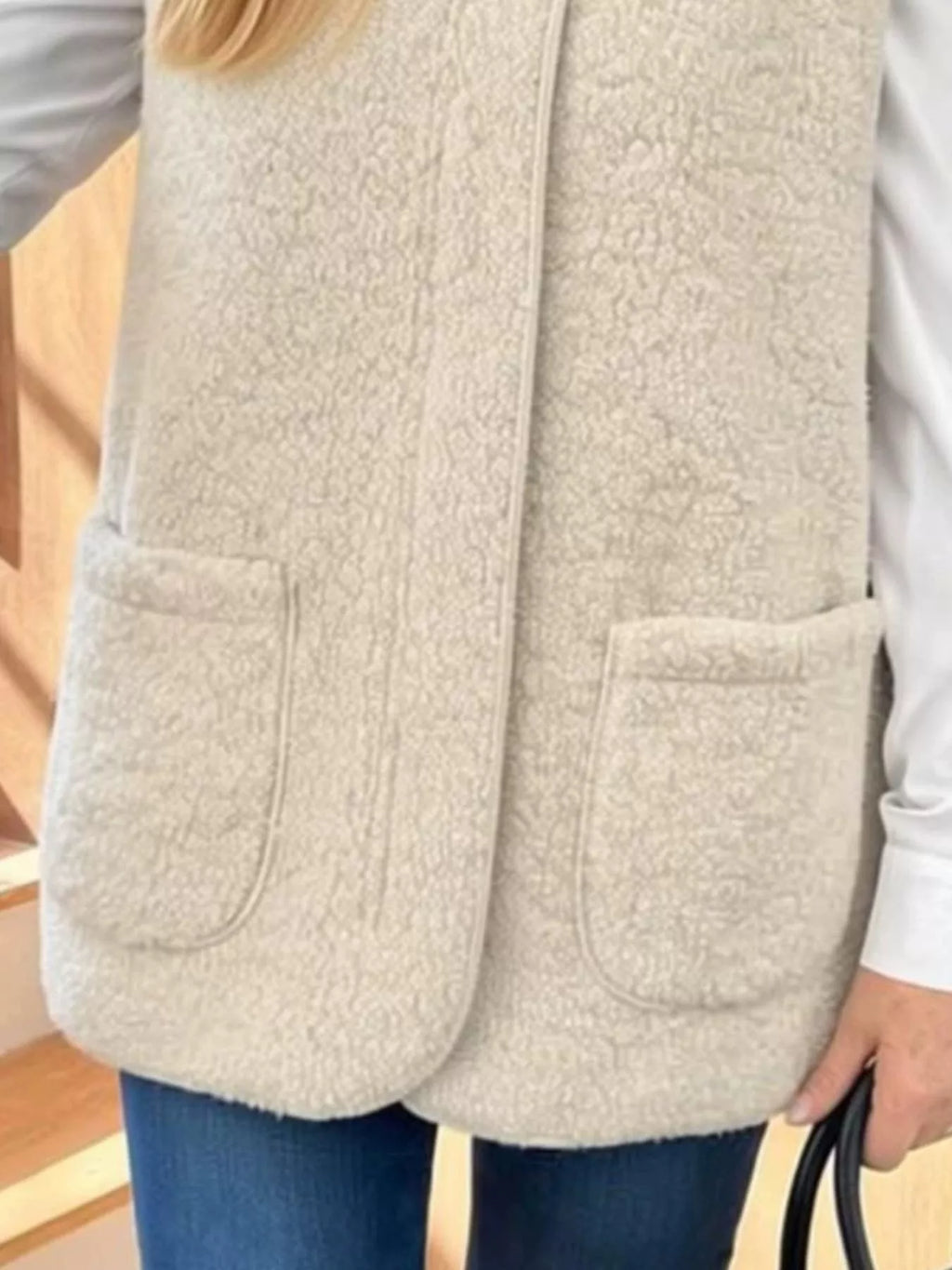 Sherpa Sleeveless Vest Coat