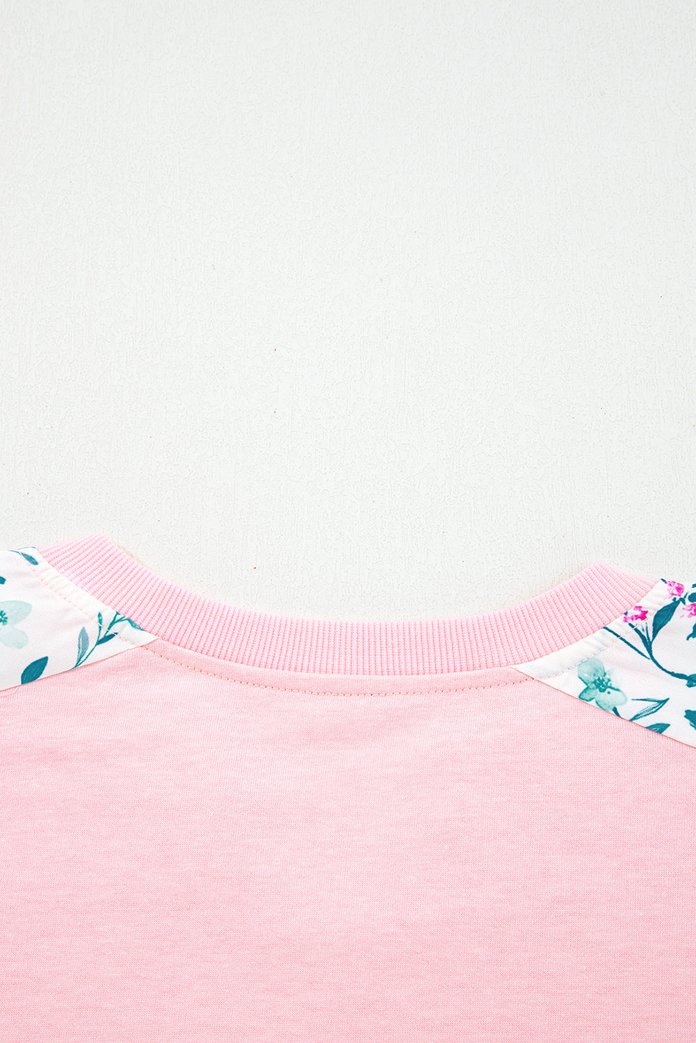 Floral Colorblock Patchwork Chest Pocket Long Sleeve Top
