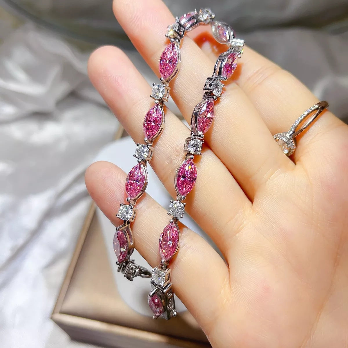 925 Sterling Silver Moissanite Bracelet