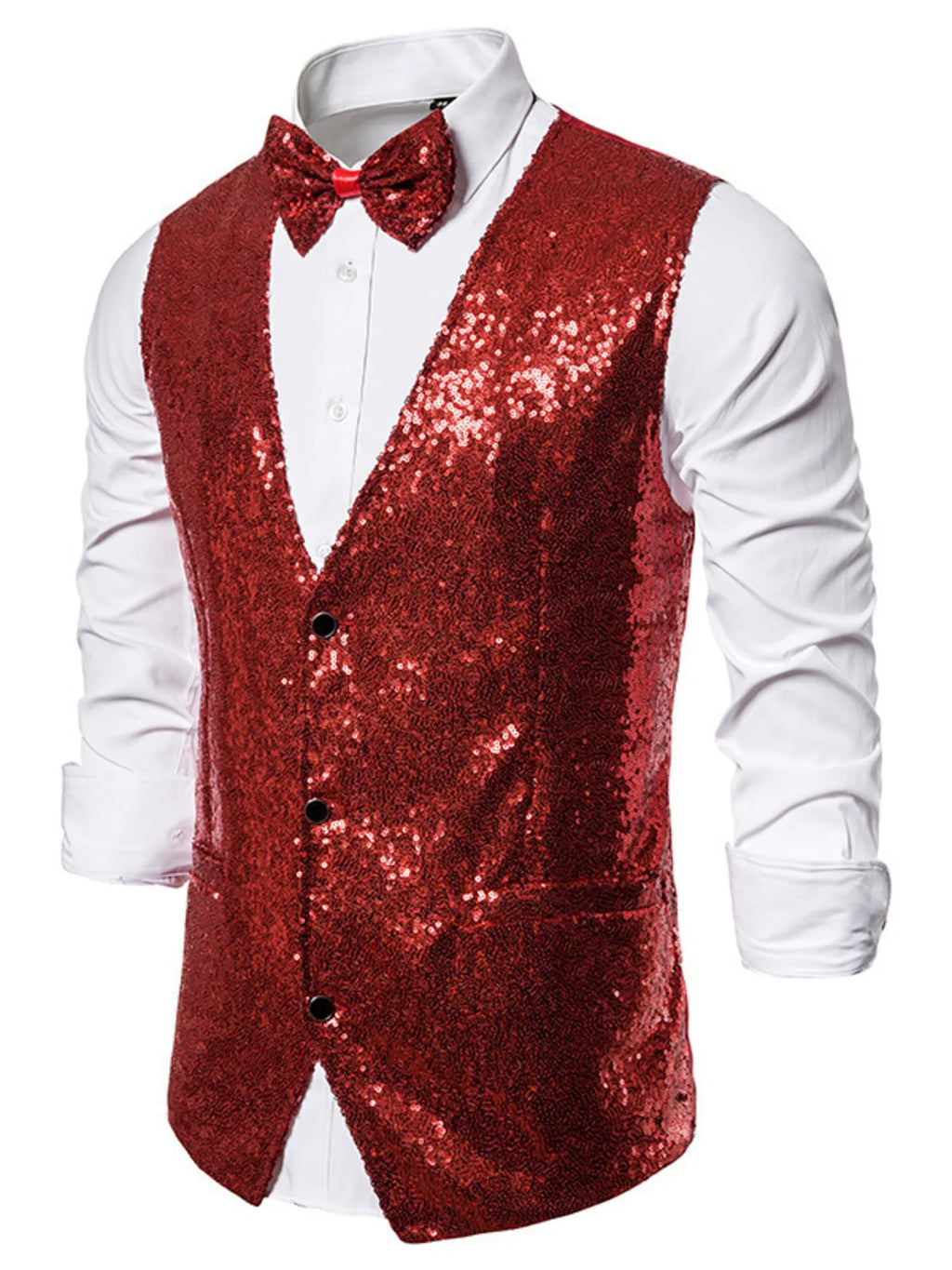 Men's Sequin Slim Fit Vest