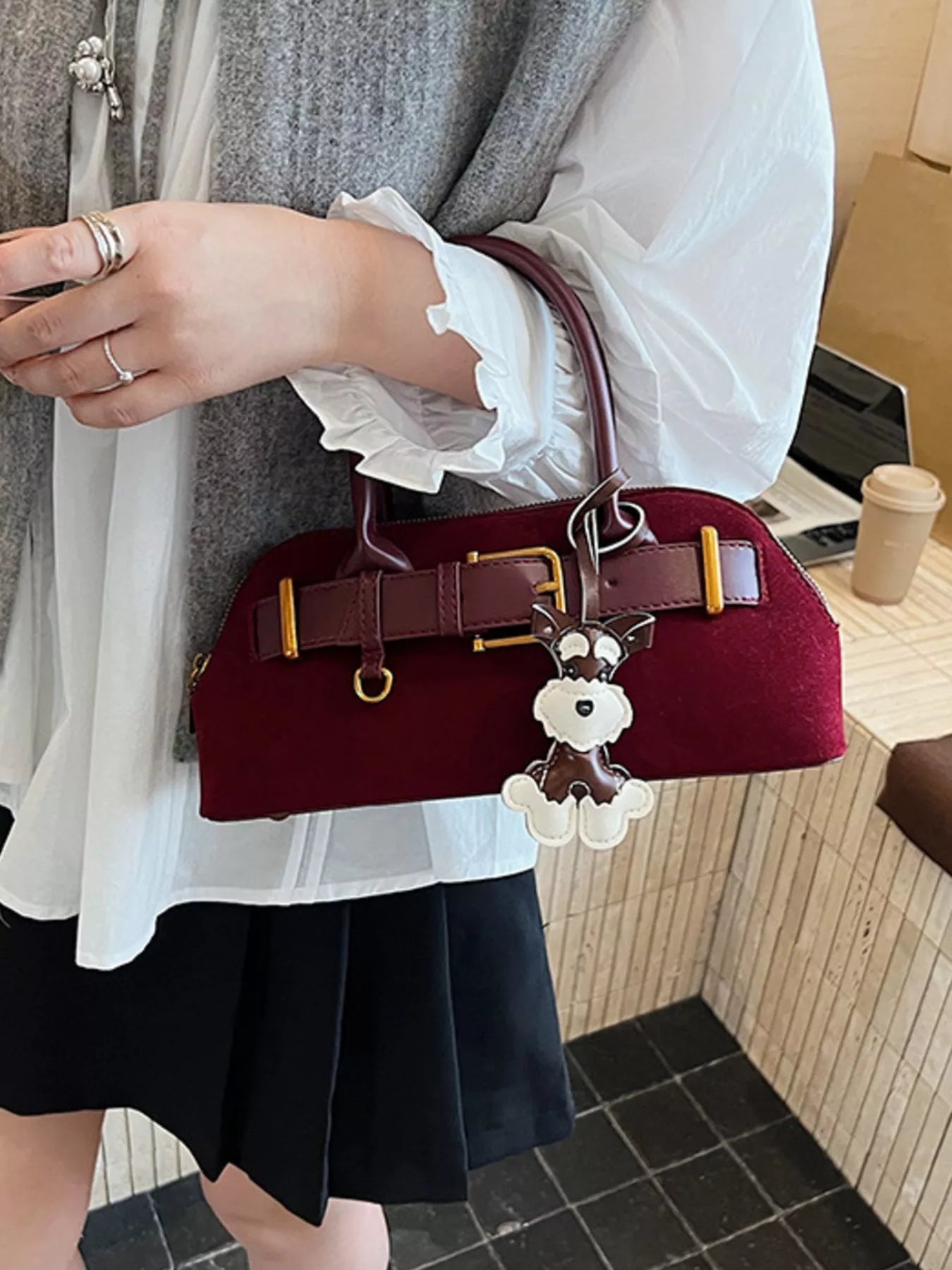 Buckle Decor Crossbody Bag