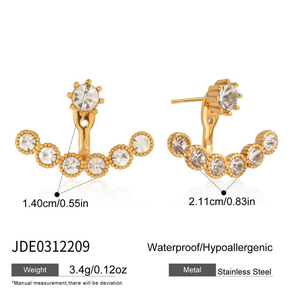 Zircon Ear Jacket Earrings
