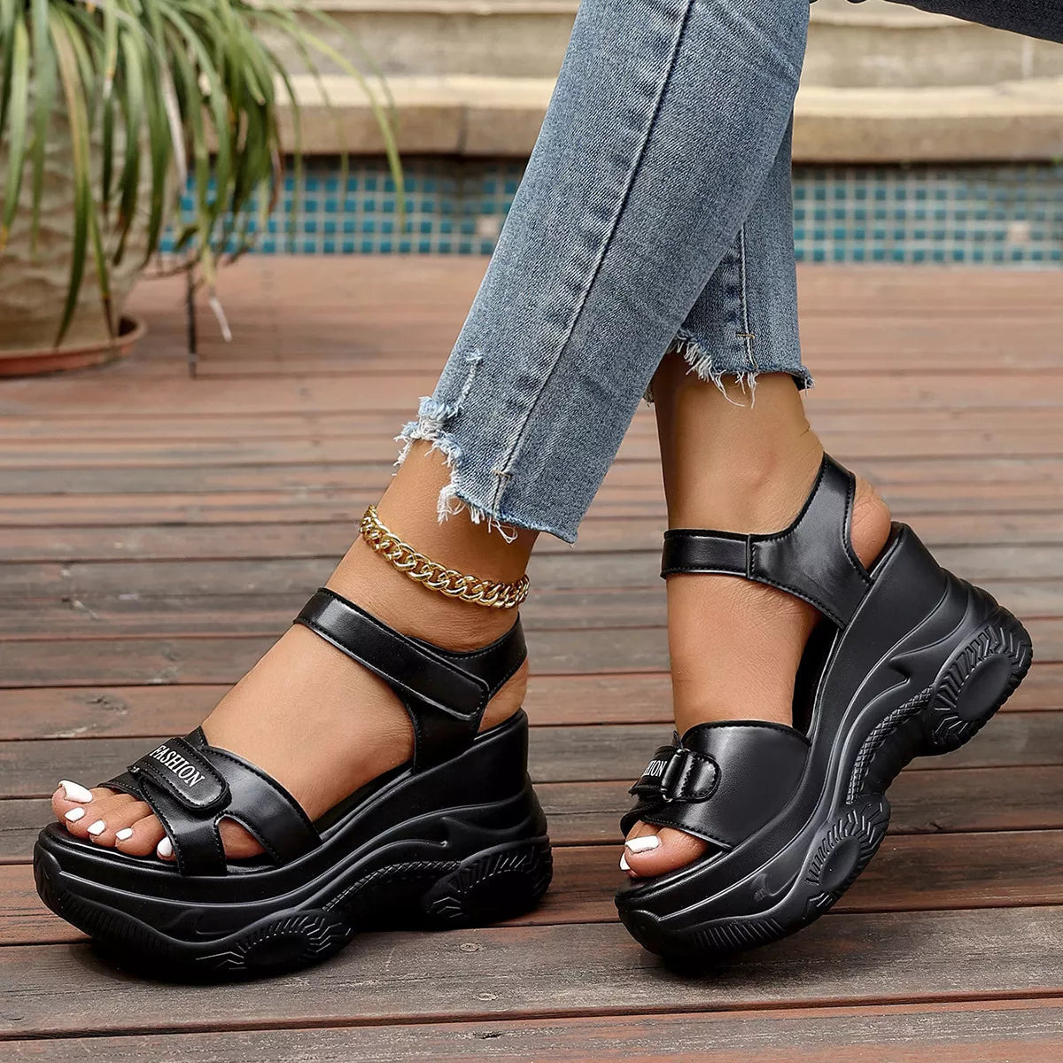Open Toe Wedge Sandals