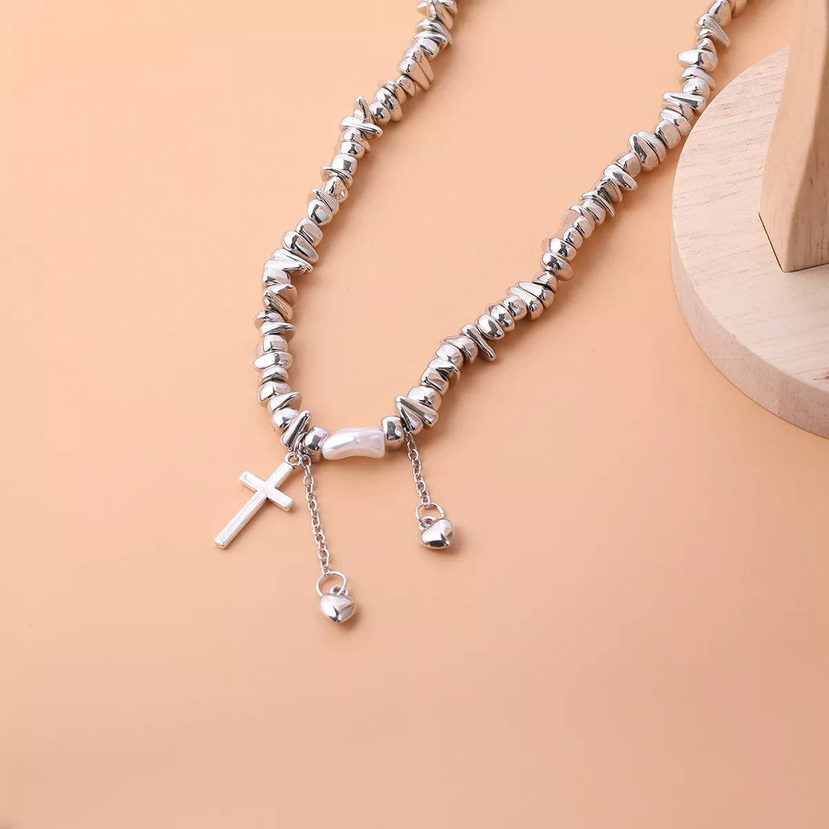 Chunky Chain Cross Pendant Necklace