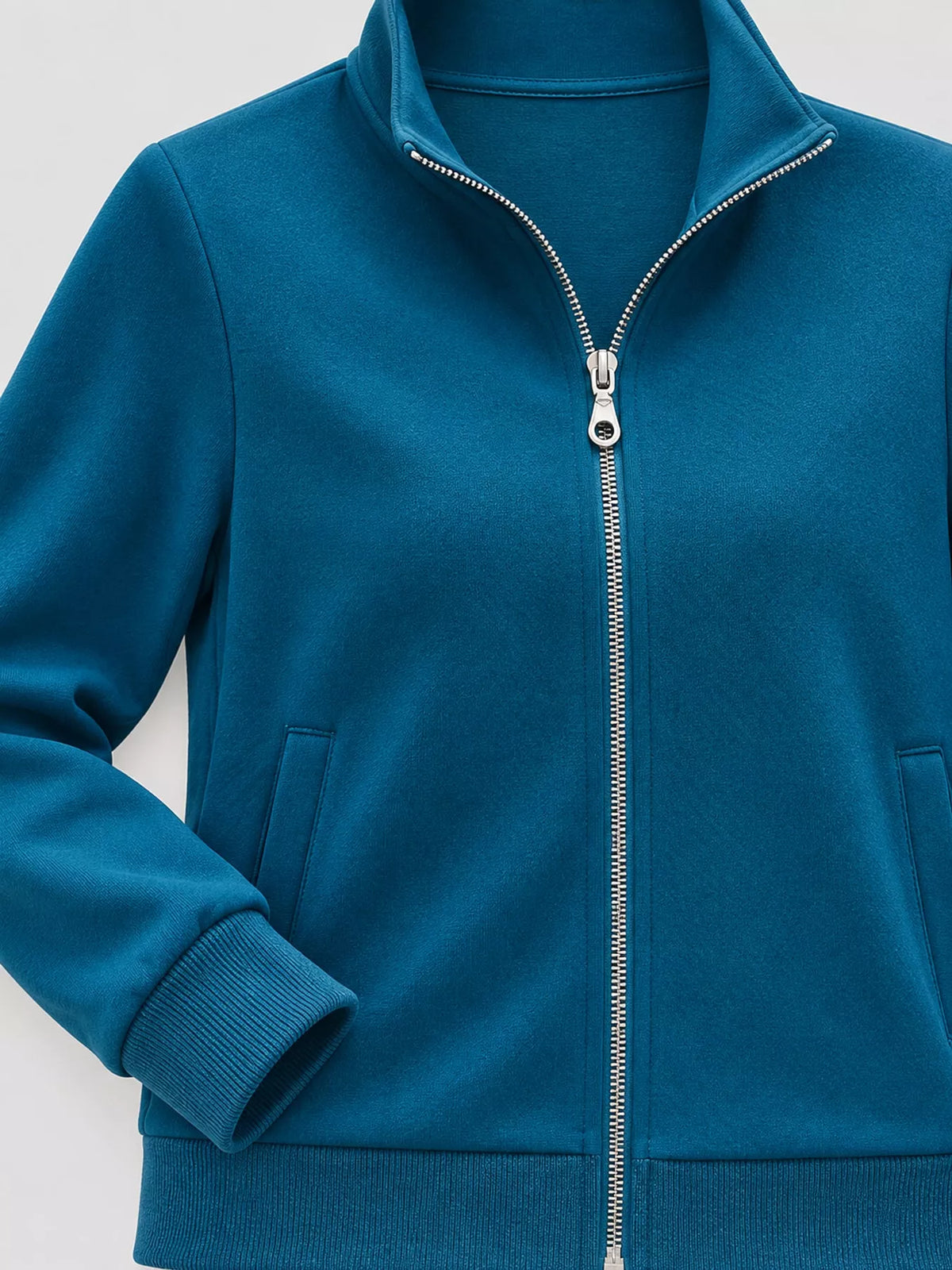 Full Size Stand-Collar Zip-Up Sweatshirt Plus Size