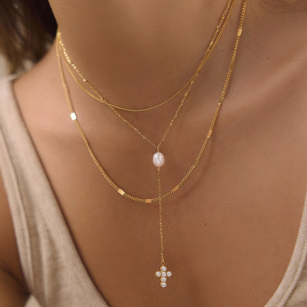 Pearl Cross Necklace