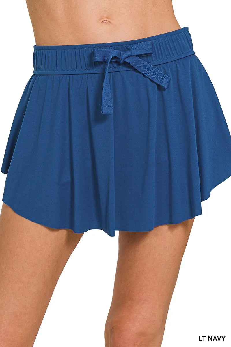 Ruffle Hem Tennis Skirt with Hidden Inner Pockets