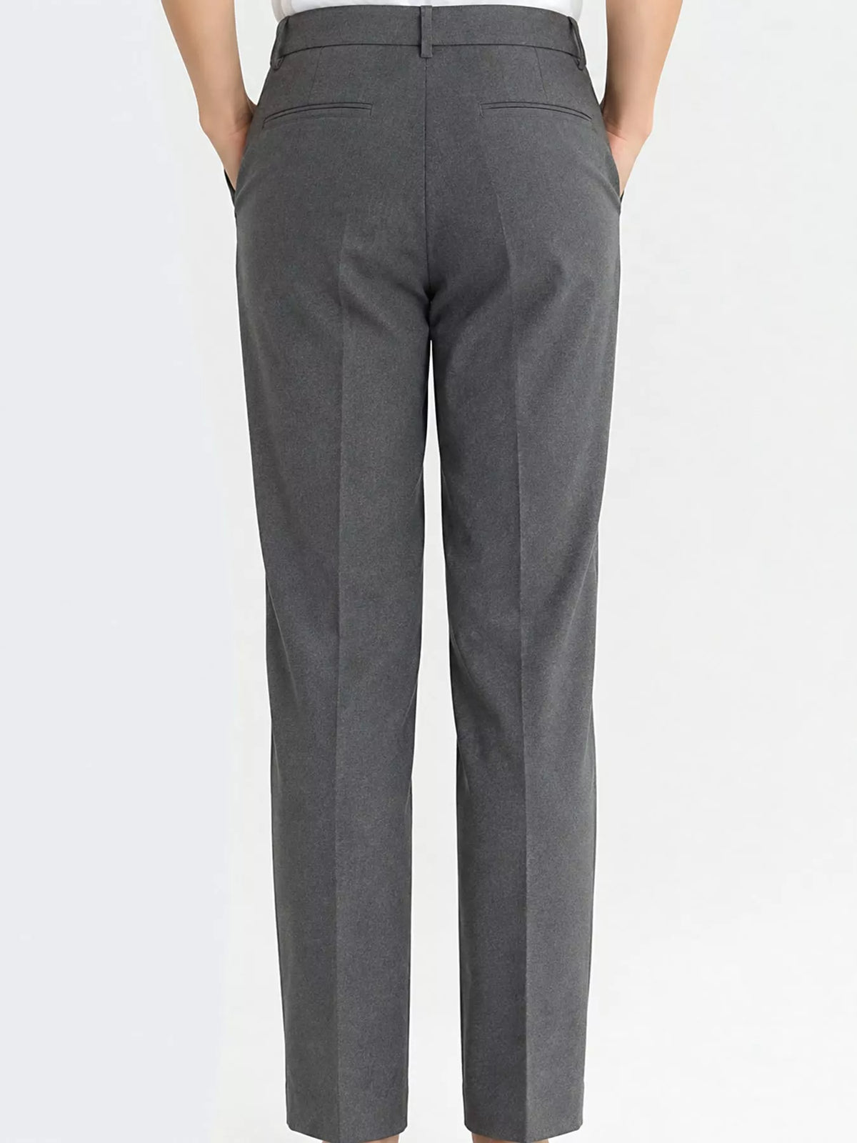 High-Waisted Straight Slim-Fit Pants