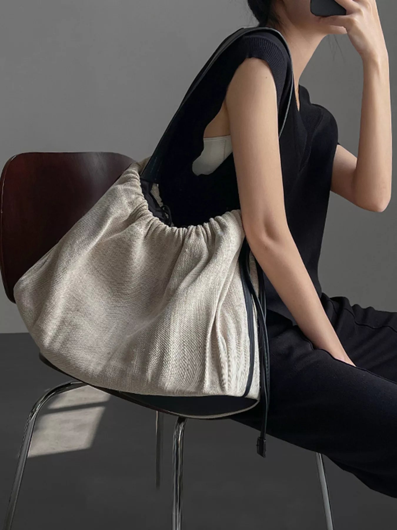 Drawstring Closure Handbag