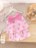 Children's Striped Bow Cami and Shorts Set