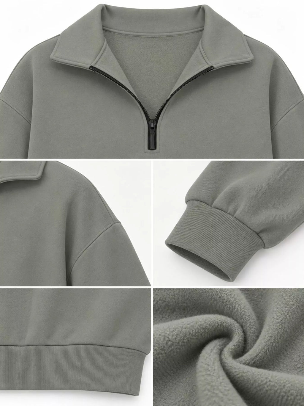 Full Size Quarter-Zip Dropped Shoulder Sweatshirt Plus Size