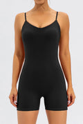 Spaghetti Strap V-Neck Active Romper