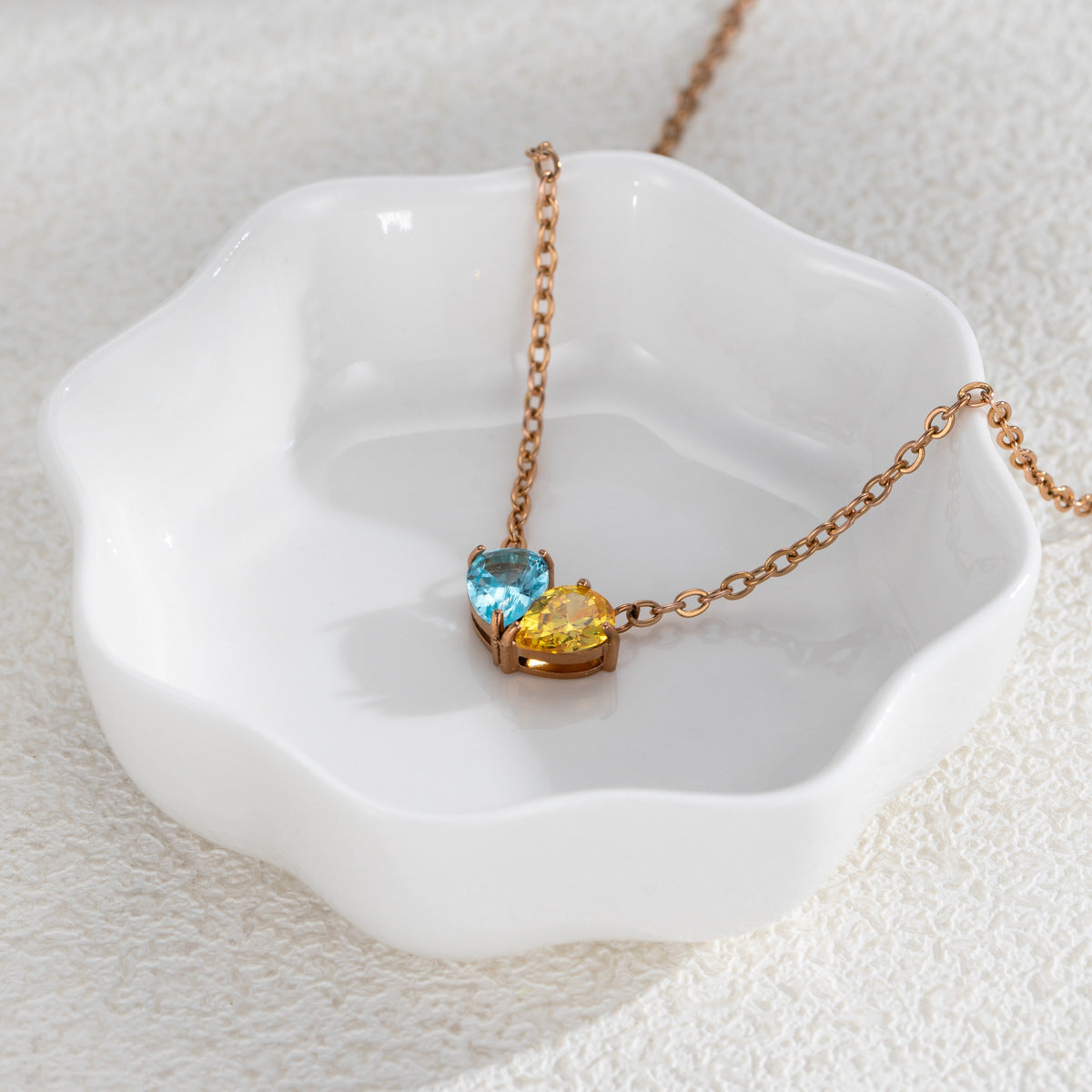 Stainless Steel Double-sided Heart Necklace