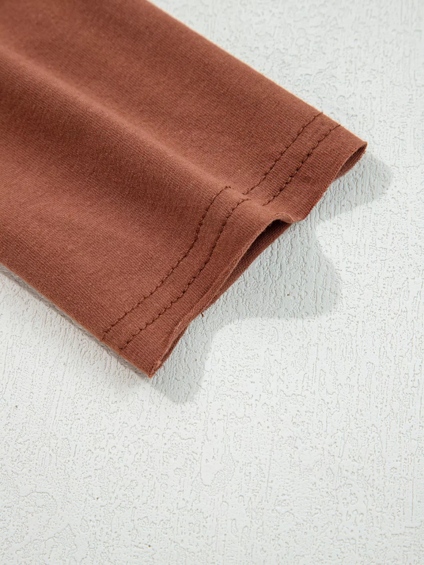 Raw Seam Detail Solid Color Long Sleeve Top