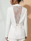 Lace-Back One Button Blazer