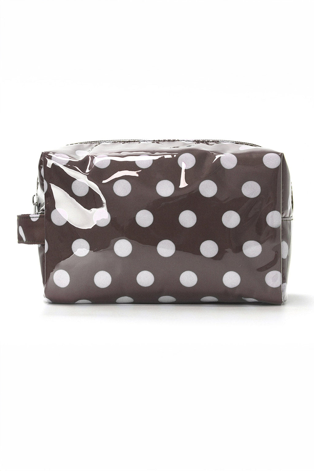 Orange Durable PVC Polka Dot Makeup Bag