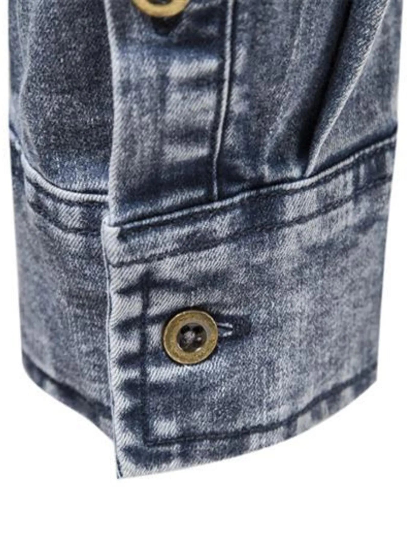 Men's Button Up Long Sleeve Denim Shirt