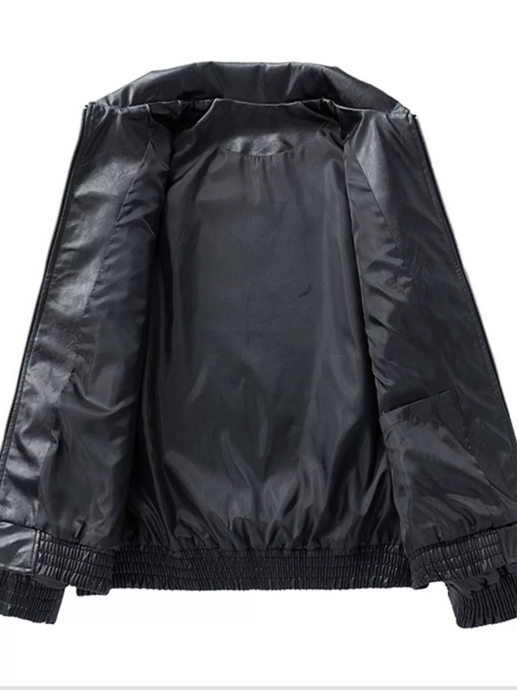 Men's Plus Size Zip Up Leather Jacket