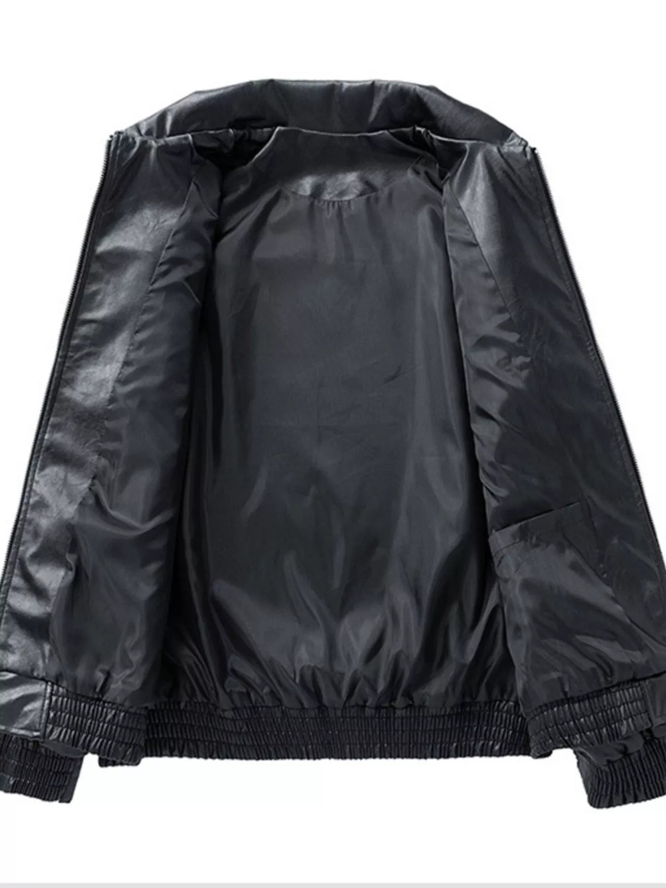 Men's Plus Size Zip Up Leather Jacket