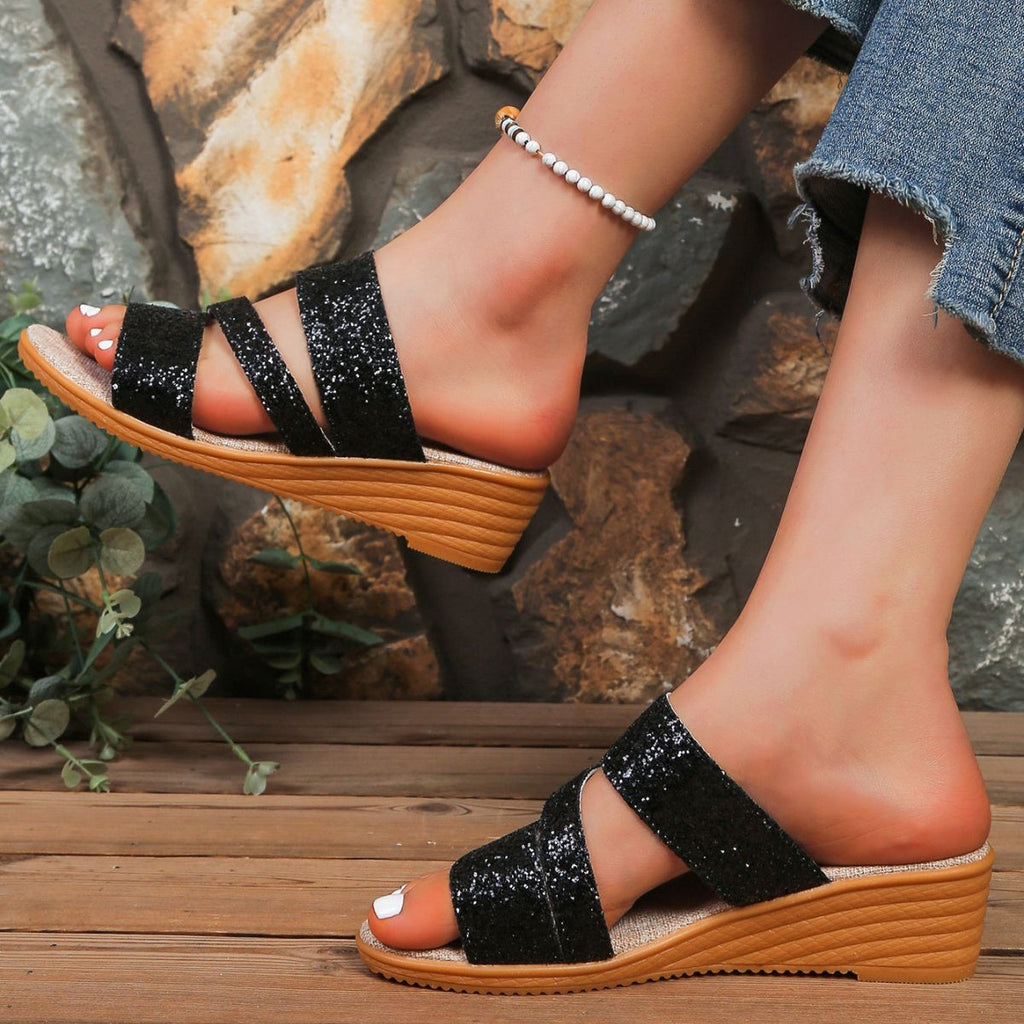 Round Toe Wedge Sandals