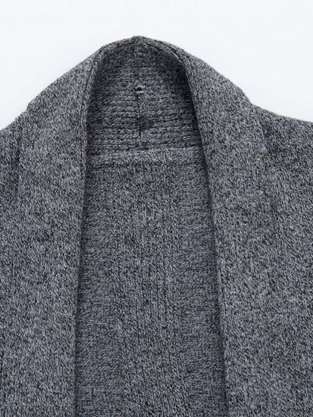 Men's Plus Size Heathered Open Front Longline Knit Cardigan with Pockets