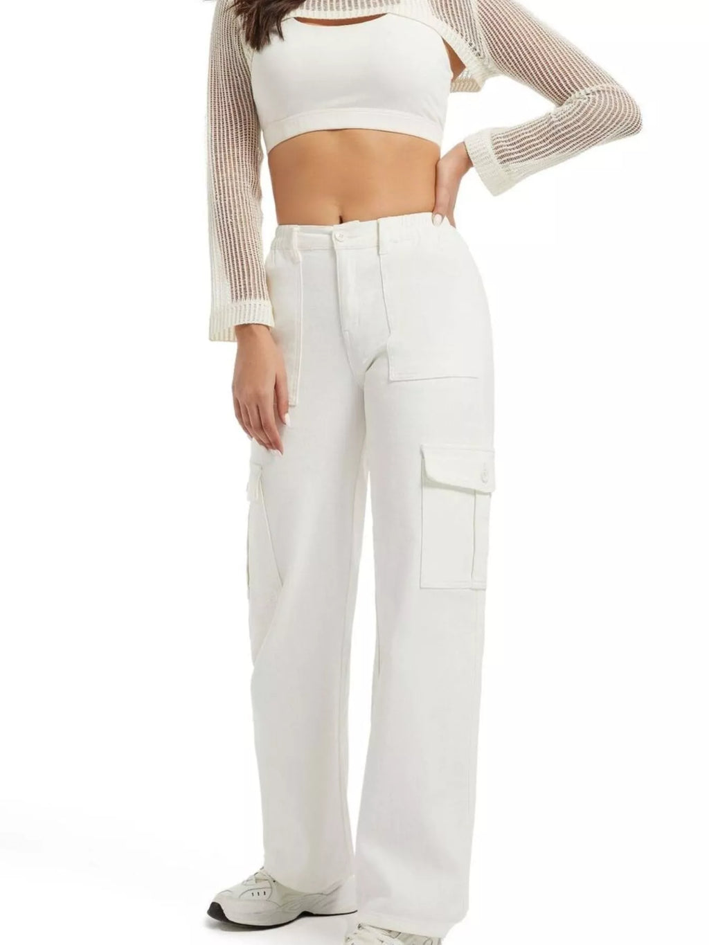 High-Waisted Cargo Jeans