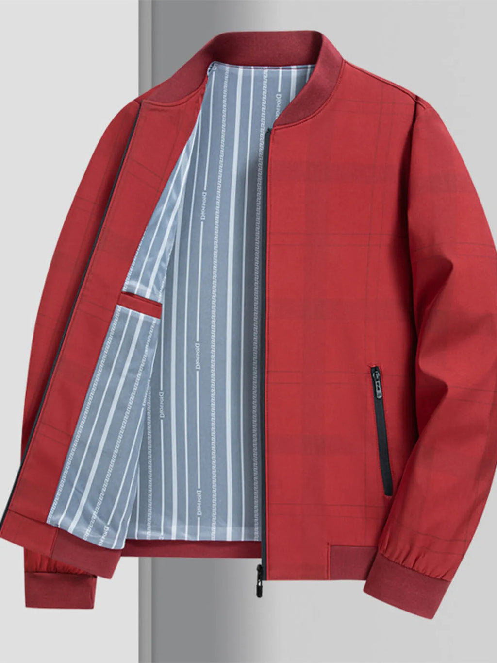 Men's Plus Size Zip Up Long Sleeve Jacket