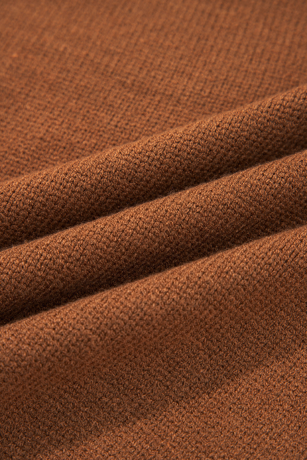 Solid Collared V-Neck Ribbed Edge Sweater