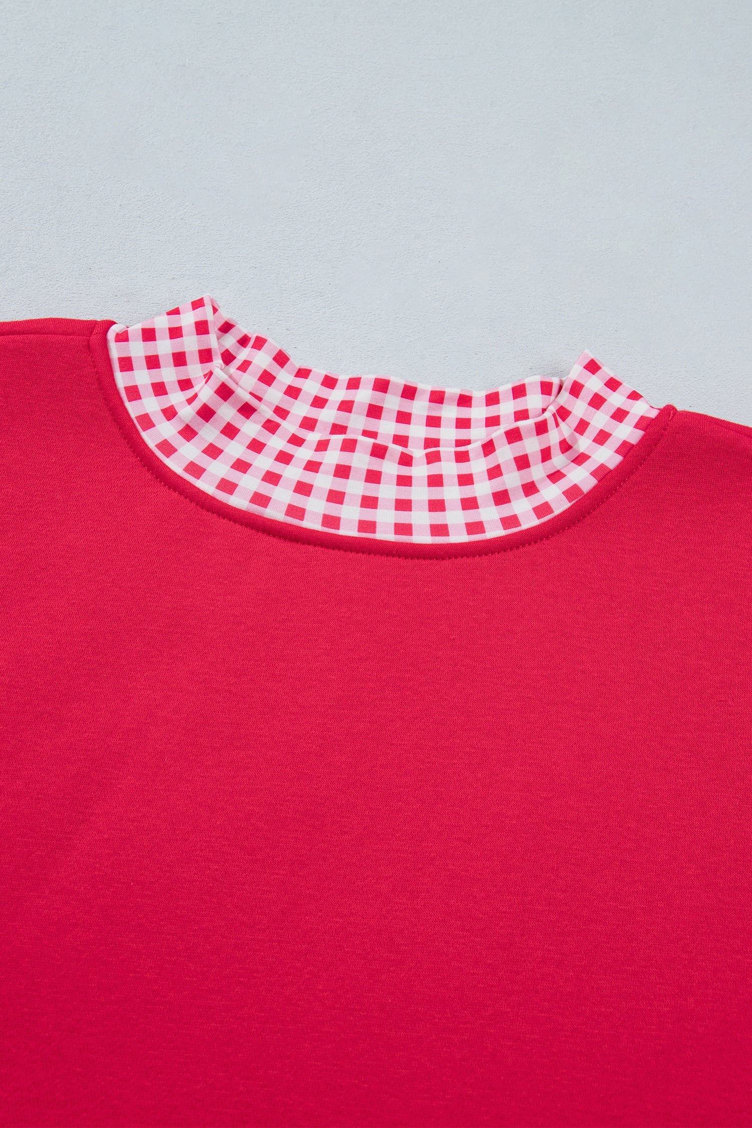 Brown Colorblock Polka Dot Contrast Trim Oversized Sweatshirt