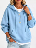 Drawstring Dropped Shoulder Hoodie