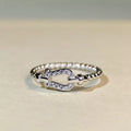 925 Sterling Silver Zircon Horseshoe Shaped Ring