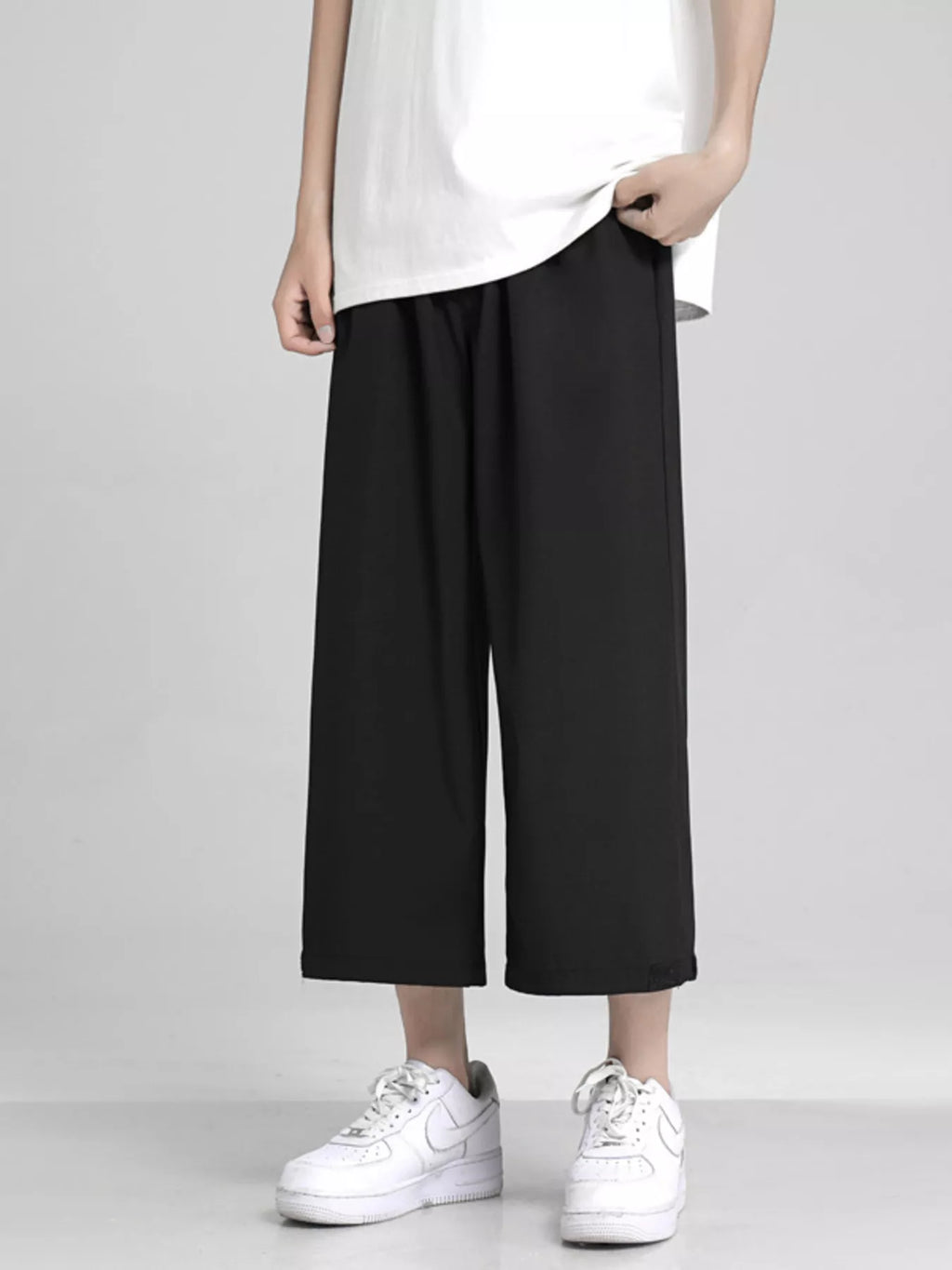 Men's Full Size Loose Fit Cropped Pants Plus Size
