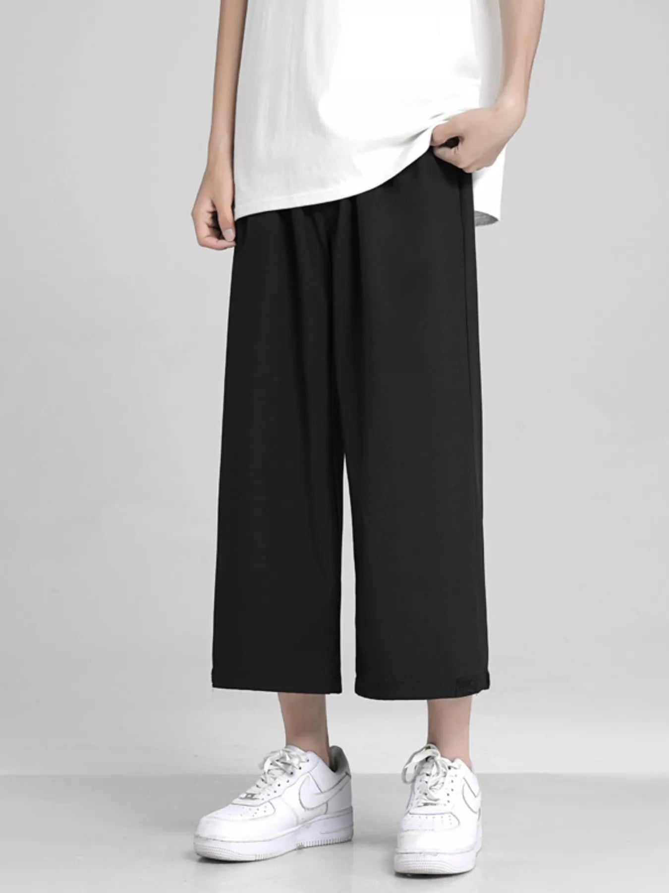 Men's Full Size Loose Fit Cropped Pants Plus Size