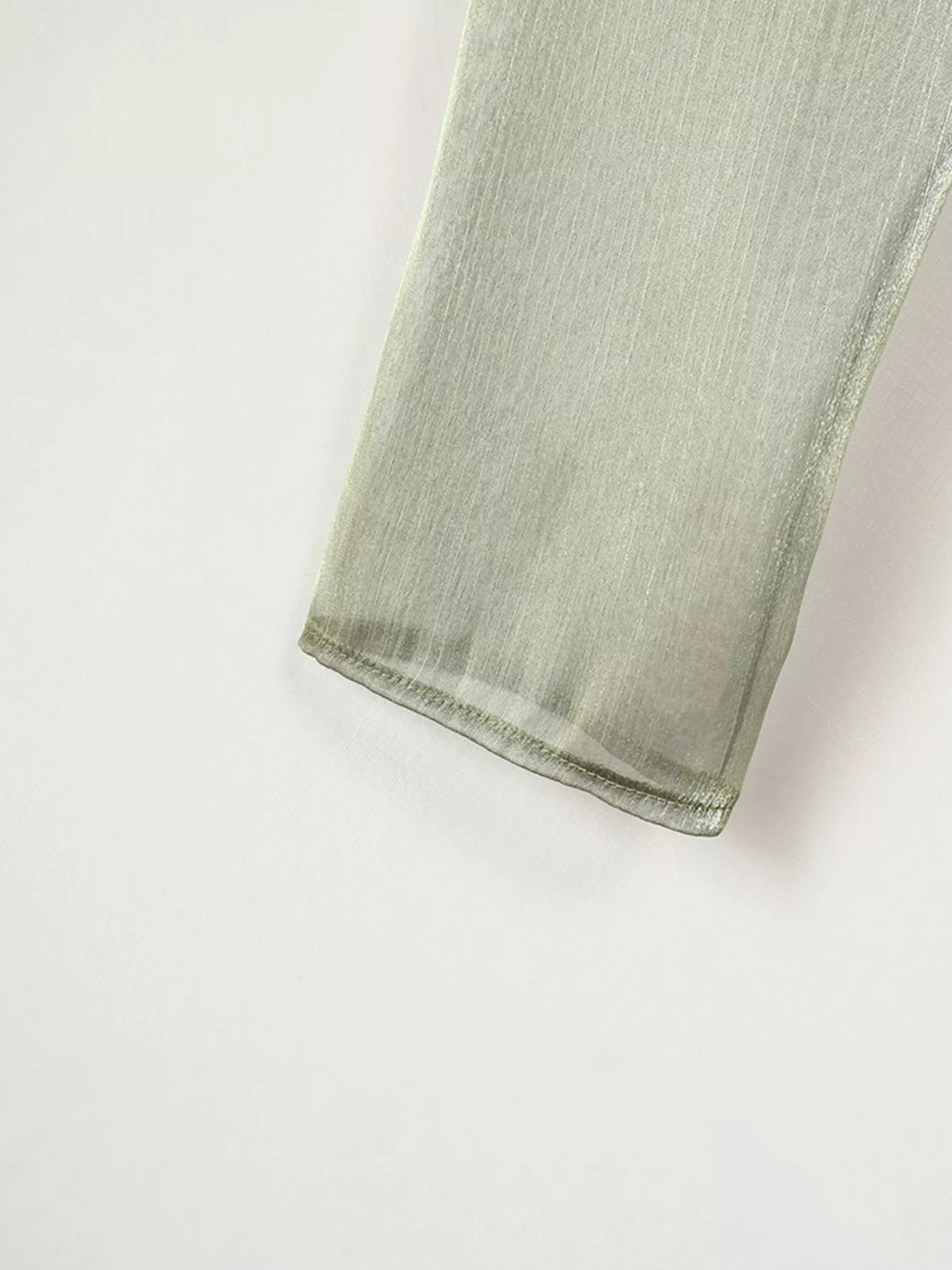 Sheer Front Tie Detail Long Sleeve Shirt