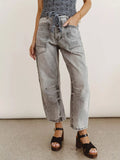 Drawstring Wide Leg Cropped Jeans