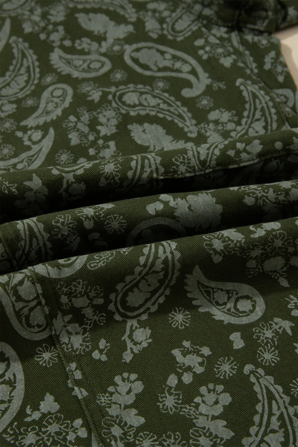 Paisley Denim High Waist Barrel Leg Pants