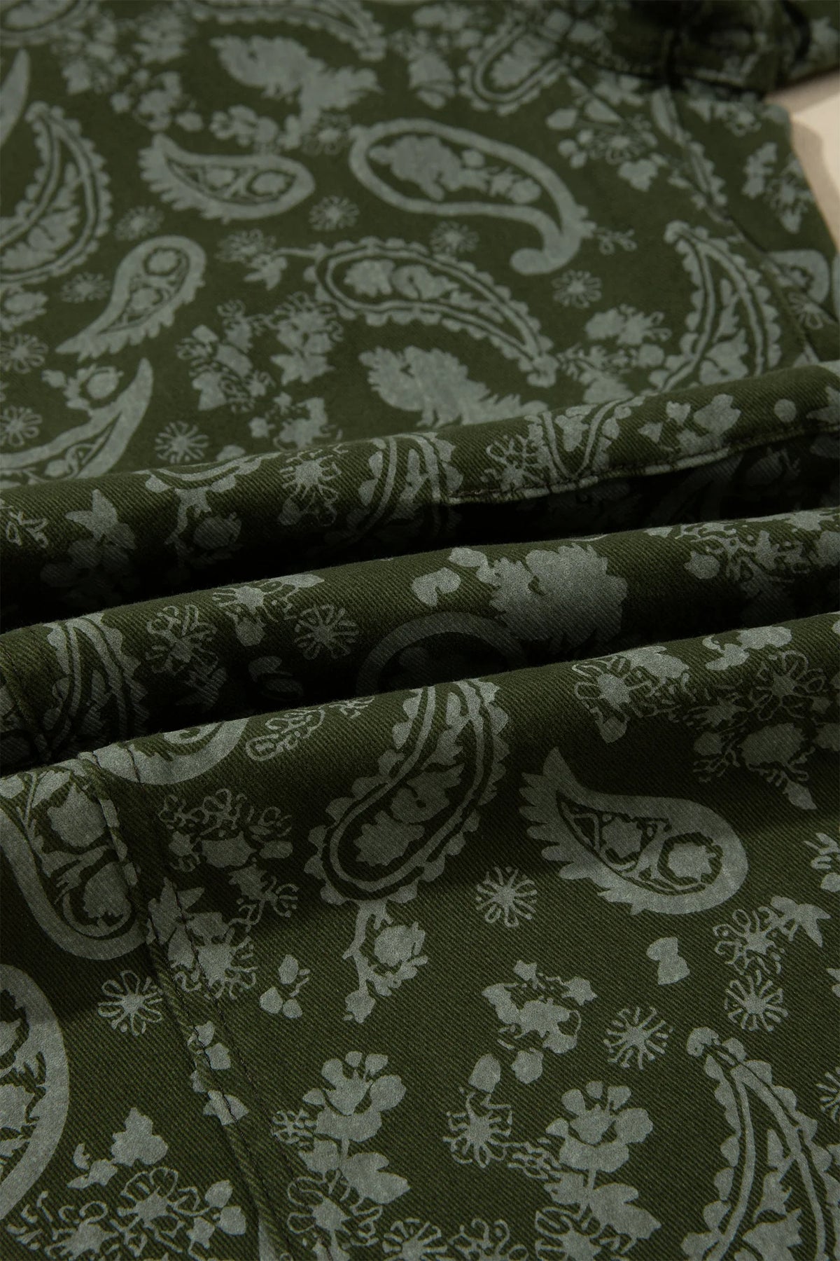 Paisley Denim High Waist Barrel Leg Pants