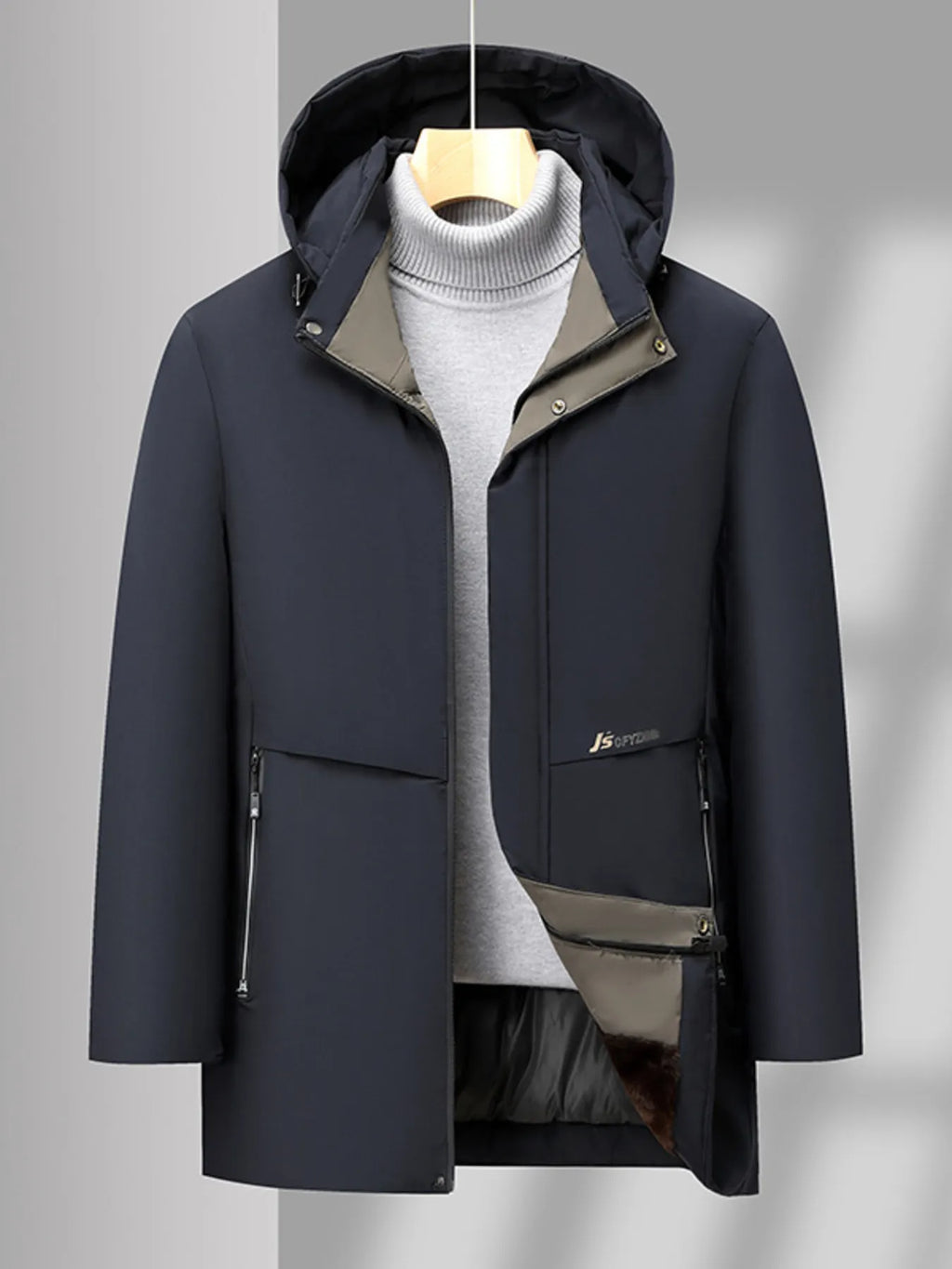 Men's Plus Size Thermal Lining Hooded Winter Coat