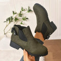 Round Toe Block Heels Boots