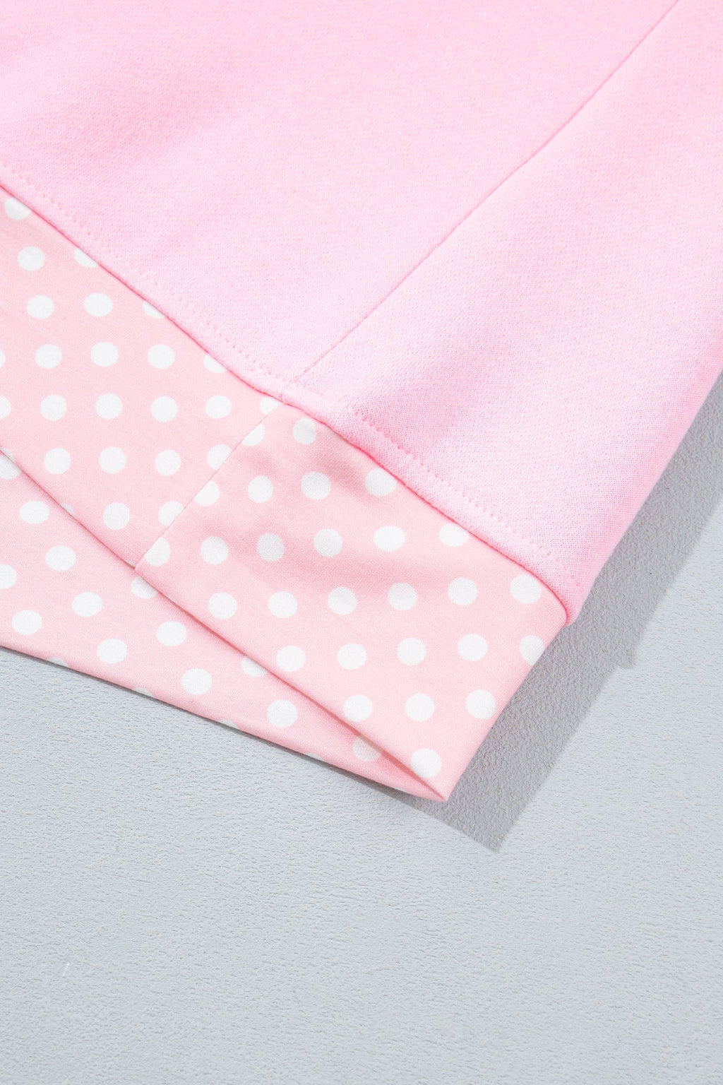 Brown Colorblock Polka Dot Contrast Trim Oversized Sweatshirt